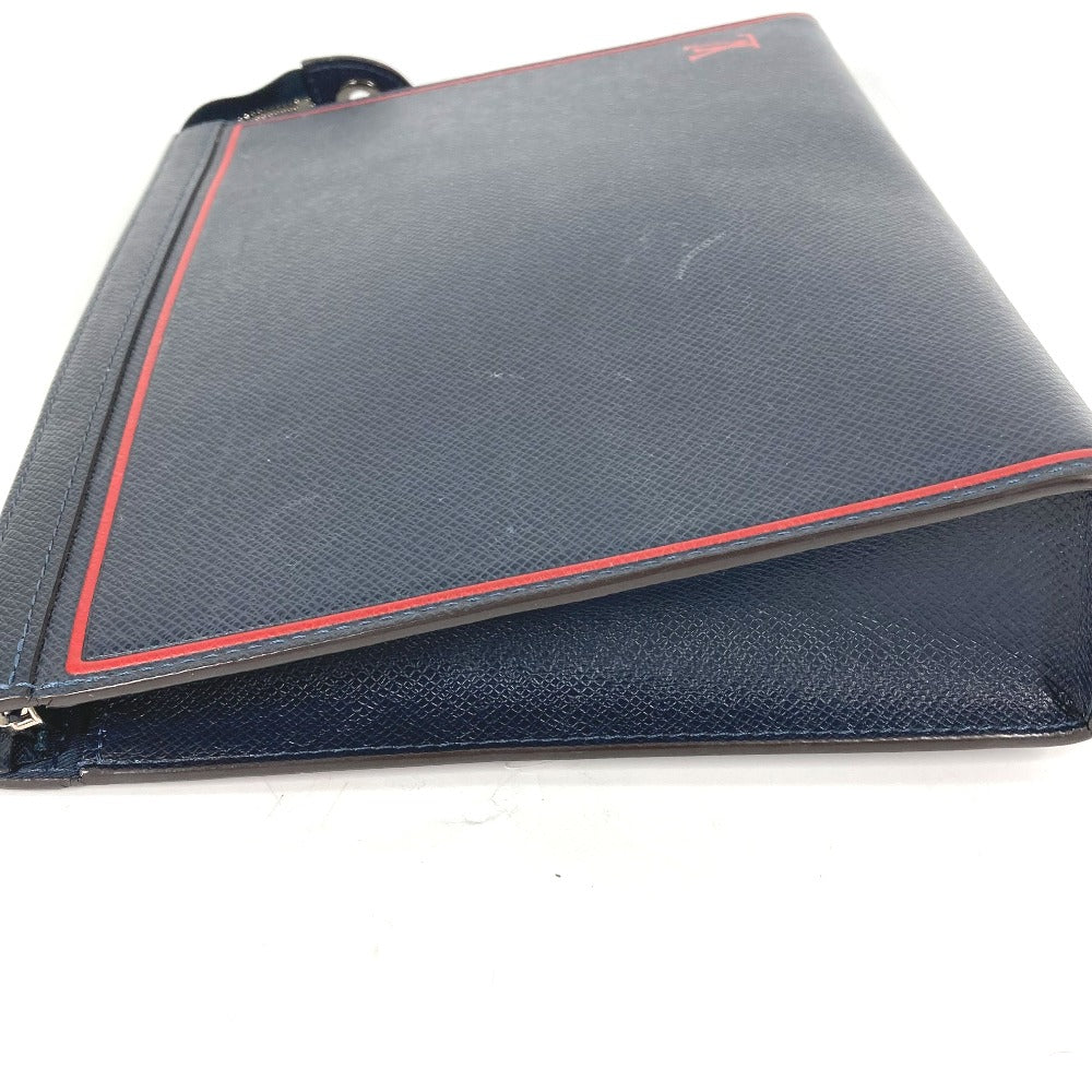LOUIS VUITTON business bag M63394 Taiga Leather Navy Taiga Pochette Voyage mens  d