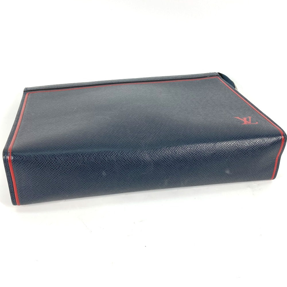LOUIS VUITTON business bag M63394 Taiga Leather Navy Taiga Pochette Voyage mens  d