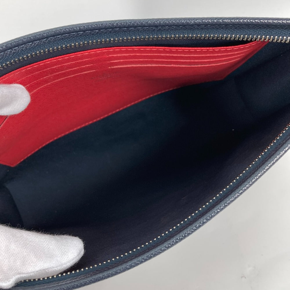 LOUIS VUITTON business bag M63394 Taiga Leather Navy Taiga Pochette Voyage mens  d