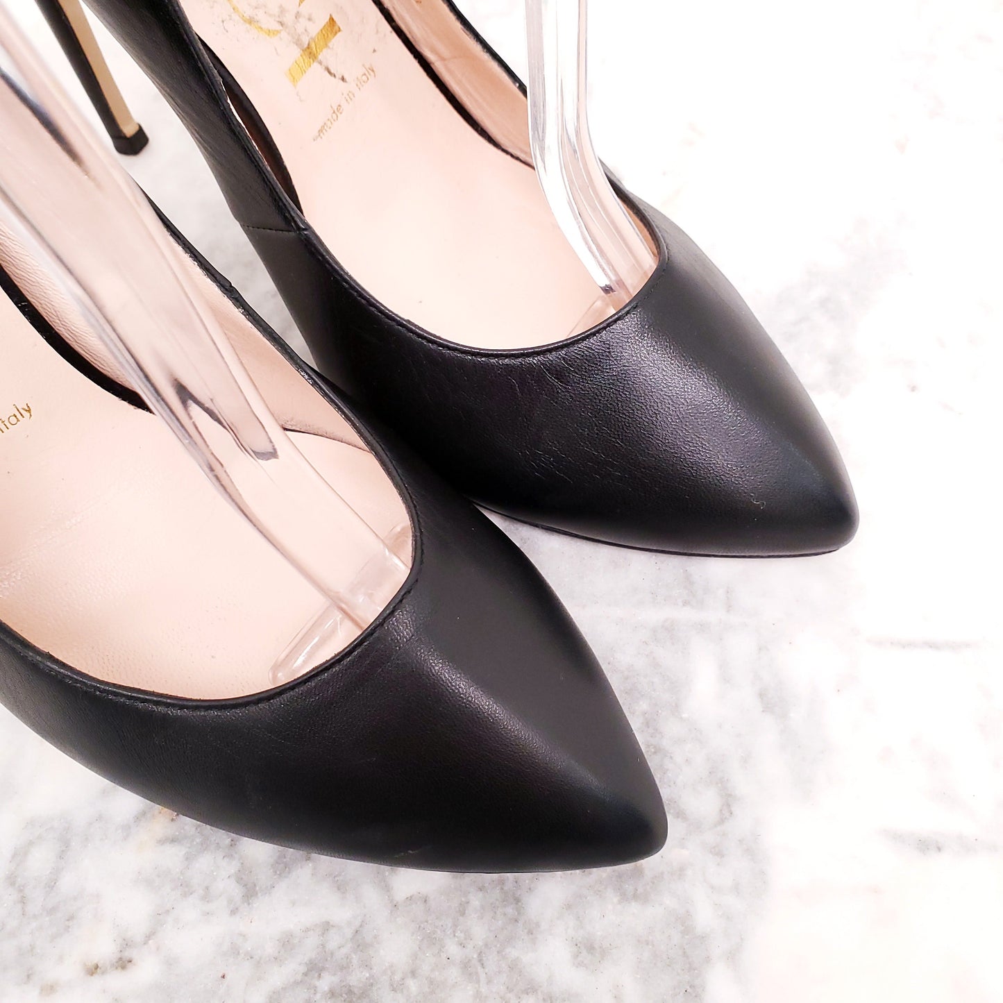GUCCI BLACK SYLVIE RIBBON HEELS - SIZE 38.5