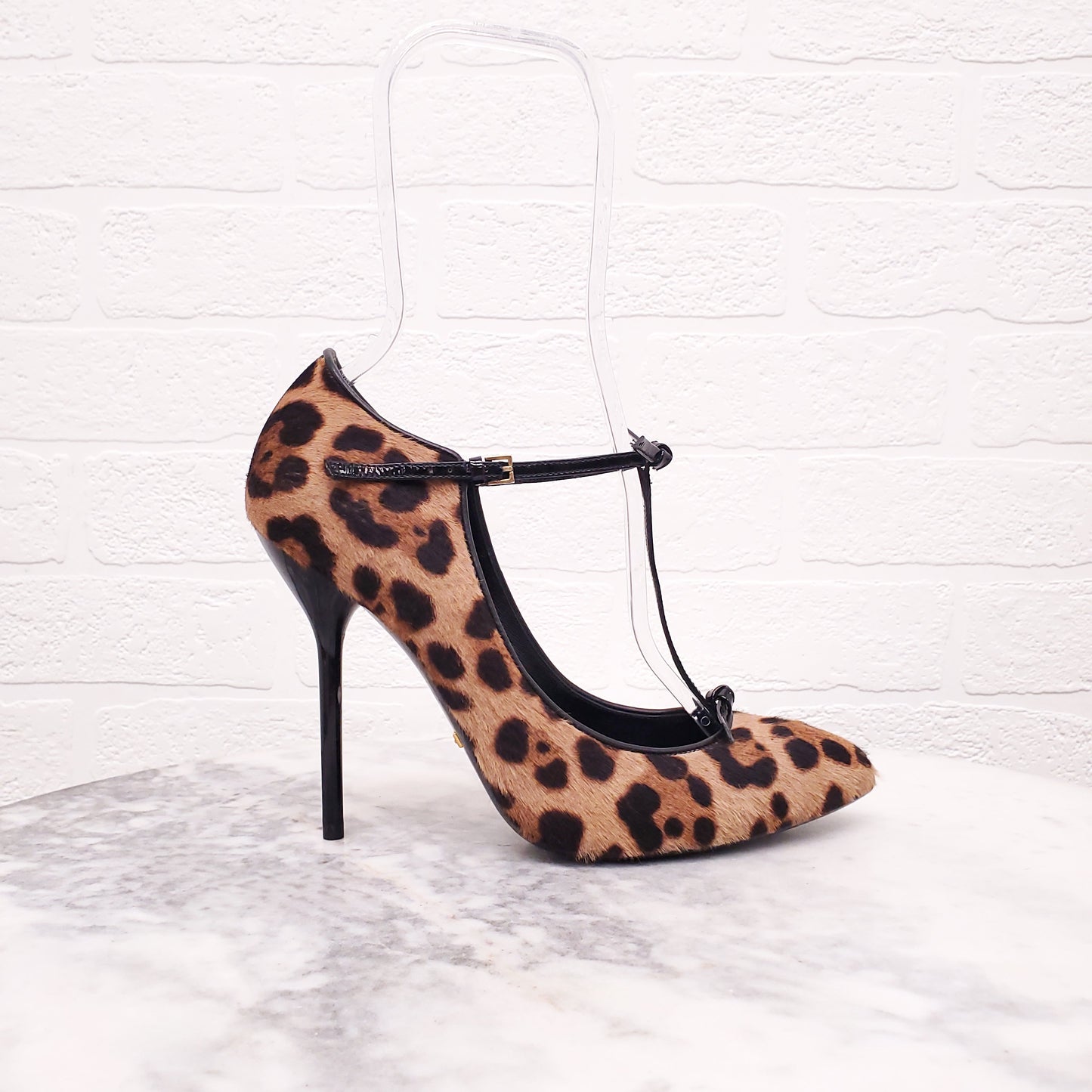 GUCCI LEOPARD PONYHAIR HEELS - SIZE 37.5