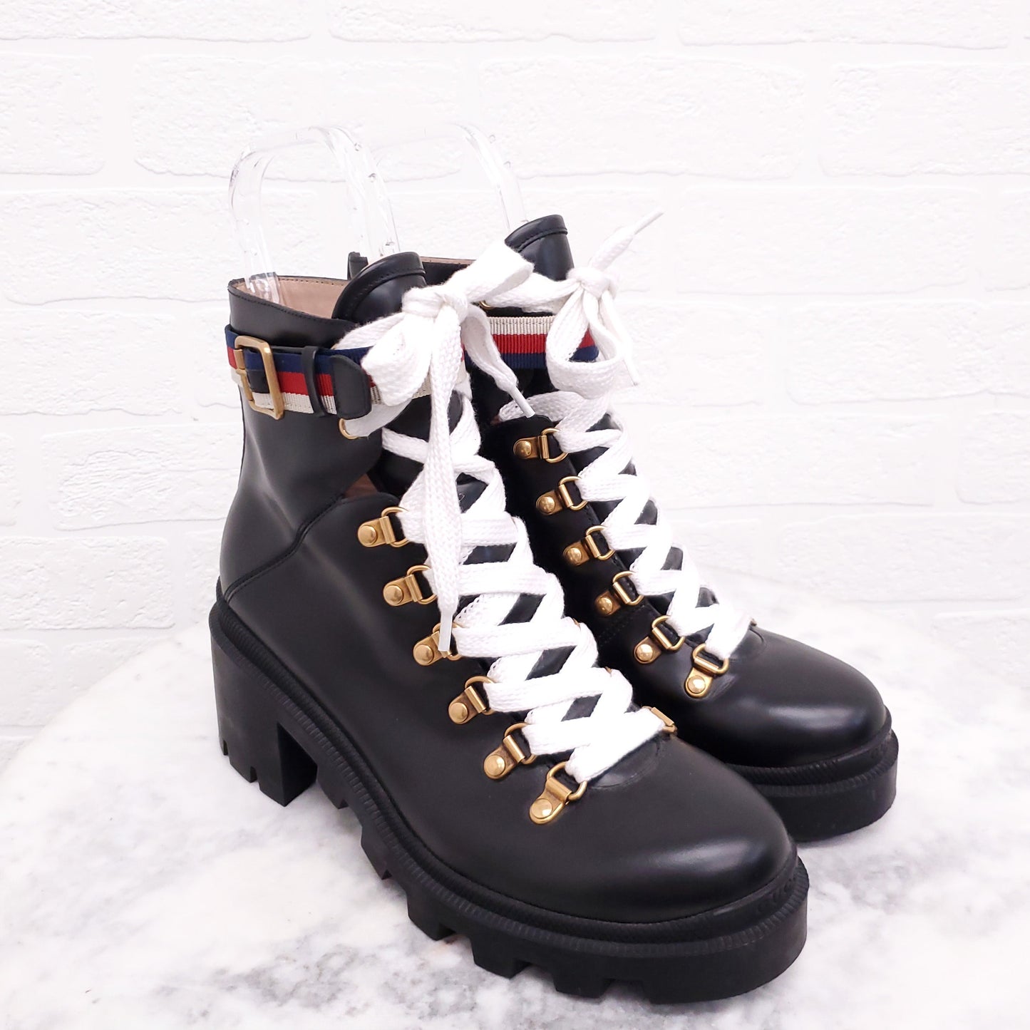 GUCCI SYLVIE WEB BOOTS - SIZE 38