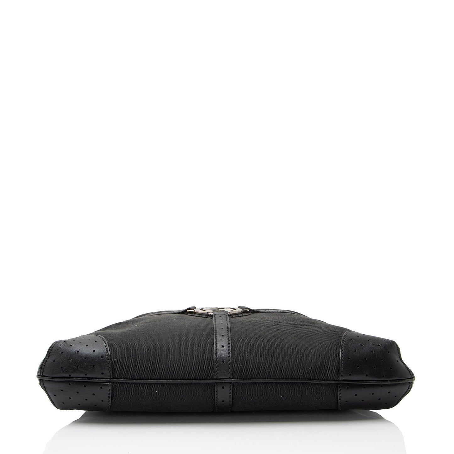 Gucci Canvas Perforated Leather Interlocking G Reins Satchel