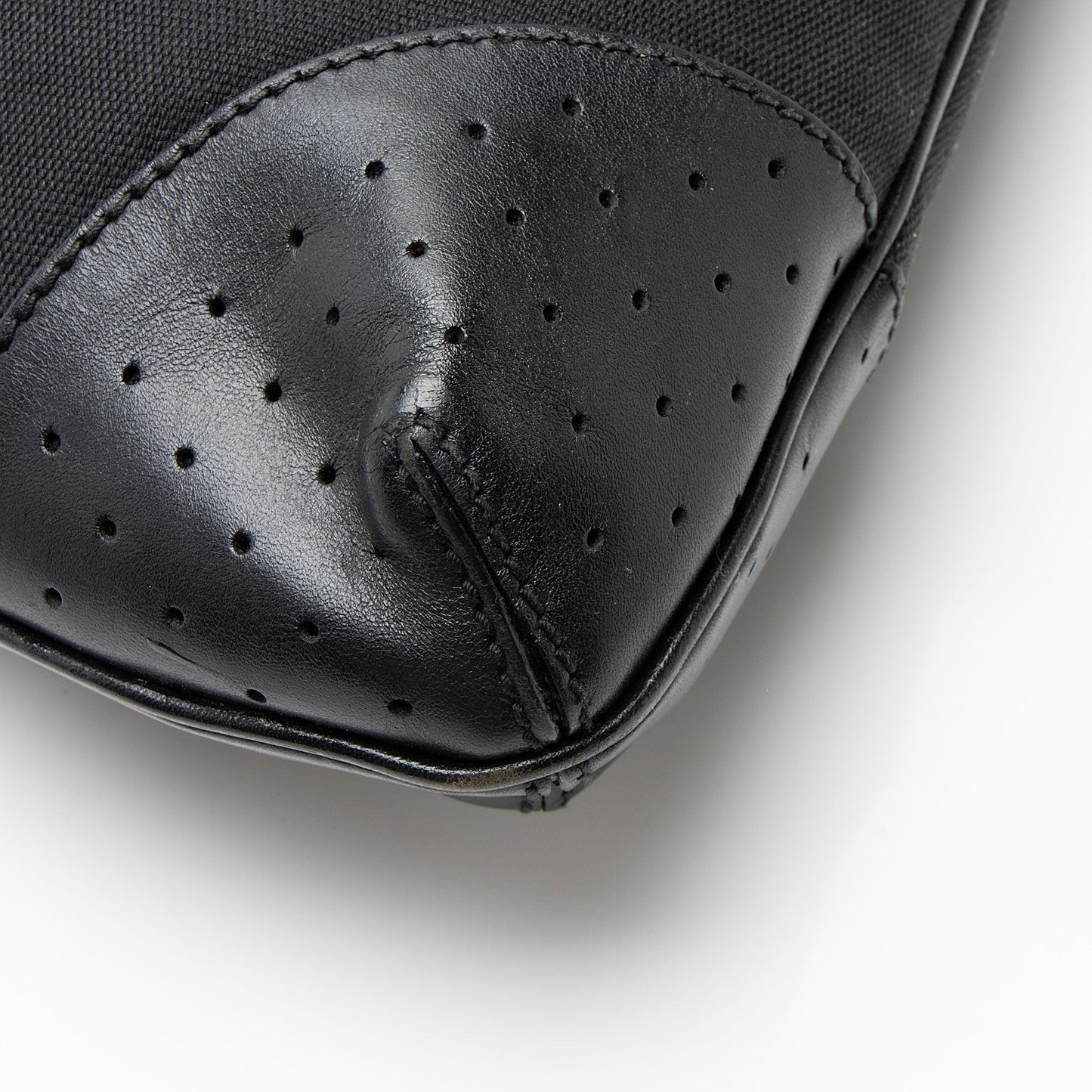 Gucci Canvas Perforated Leather Interlocking G Reins Satchel