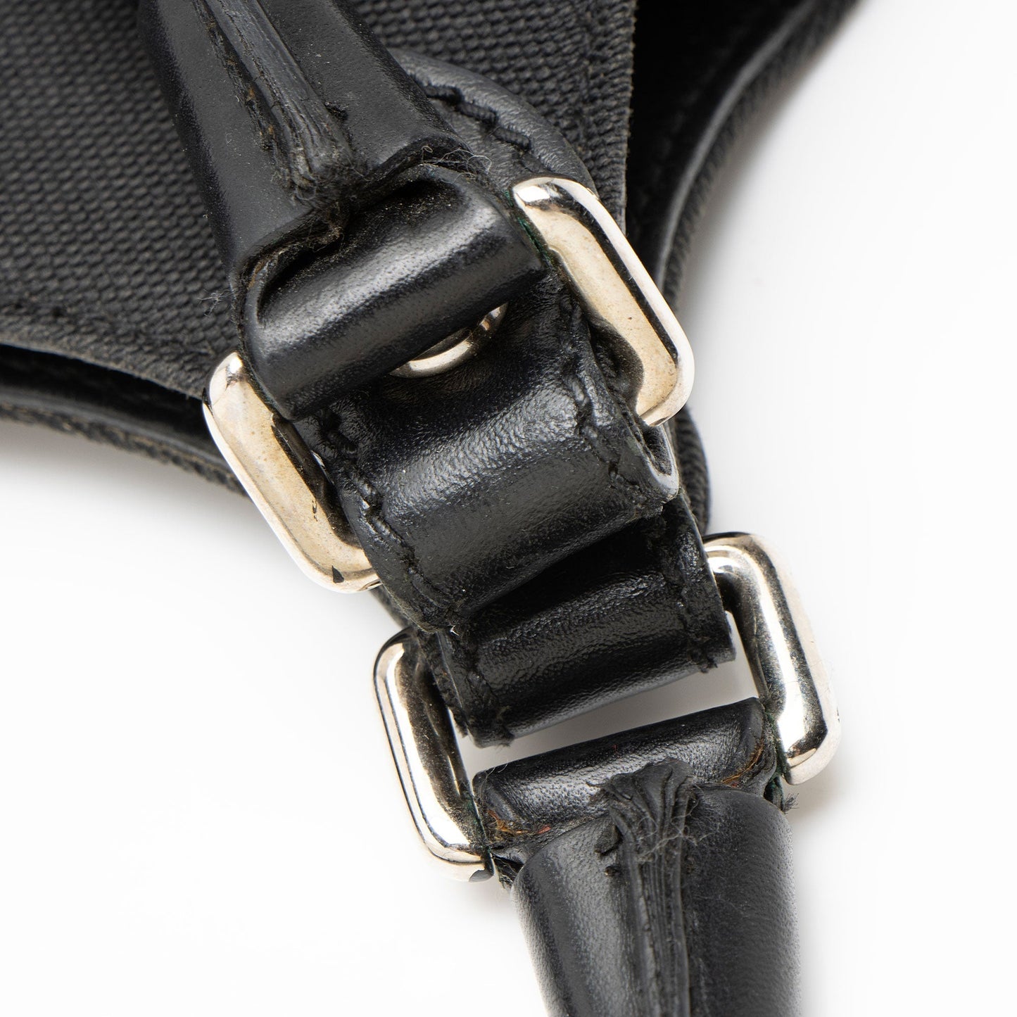 Gucci Canvas Perforated Leather Interlocking G Reins Satchel