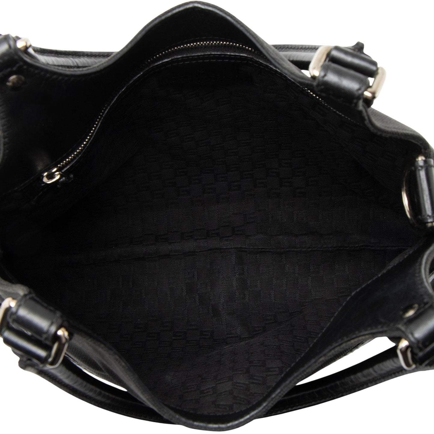 Gucci Canvas Perforated Leather Interlocking G Reins Satchel