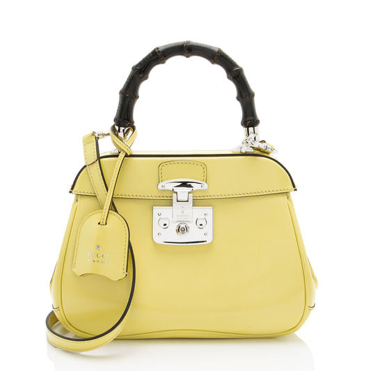 Gucci Leather Bamboo Lady Lock Mini Top Handle