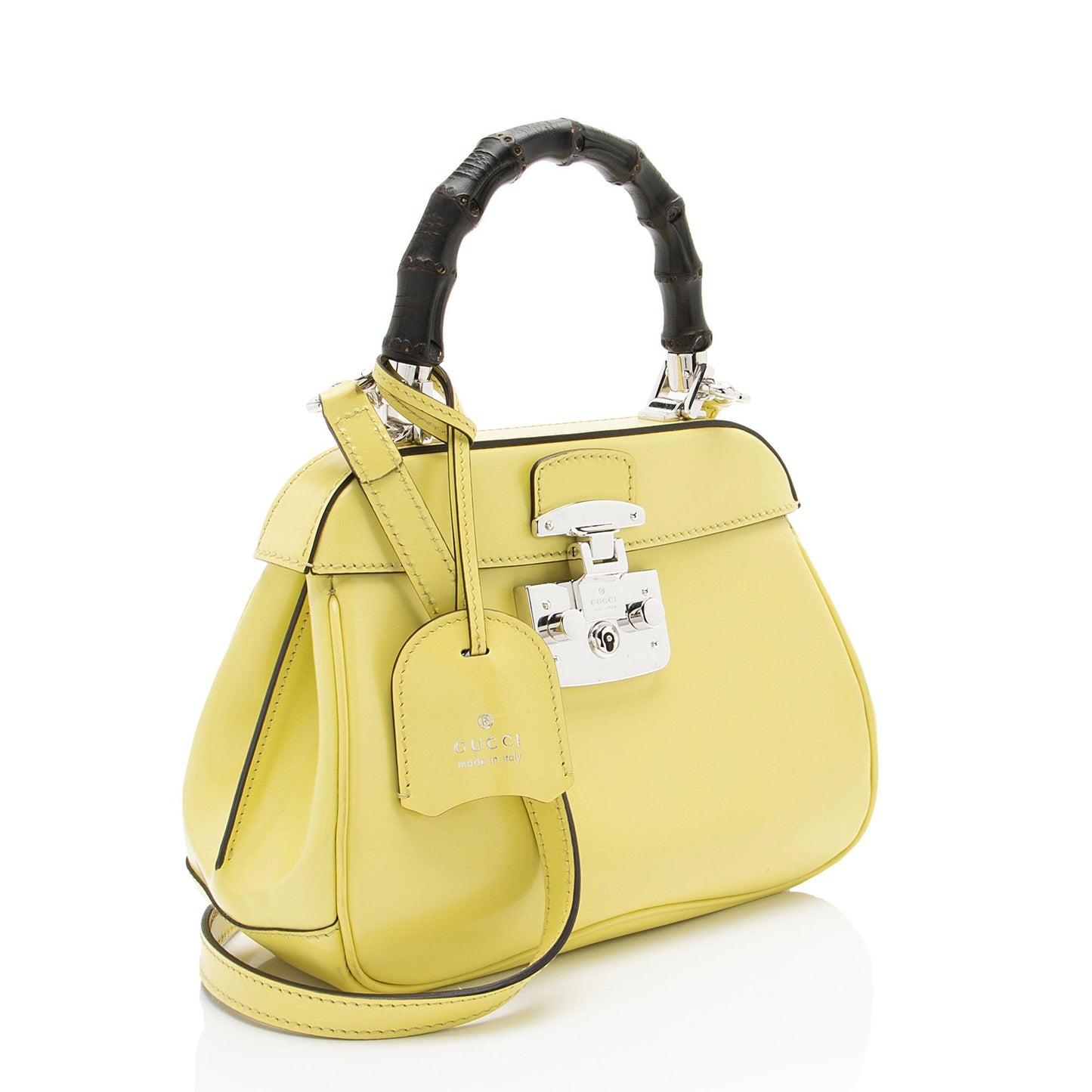 Gucci Leather Bamboo Lady Lock Mini Top Handle