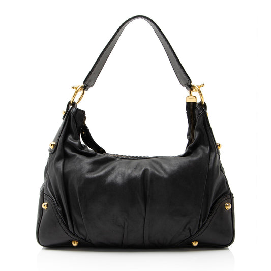 Gucci Leather Jockey Medium Hobo