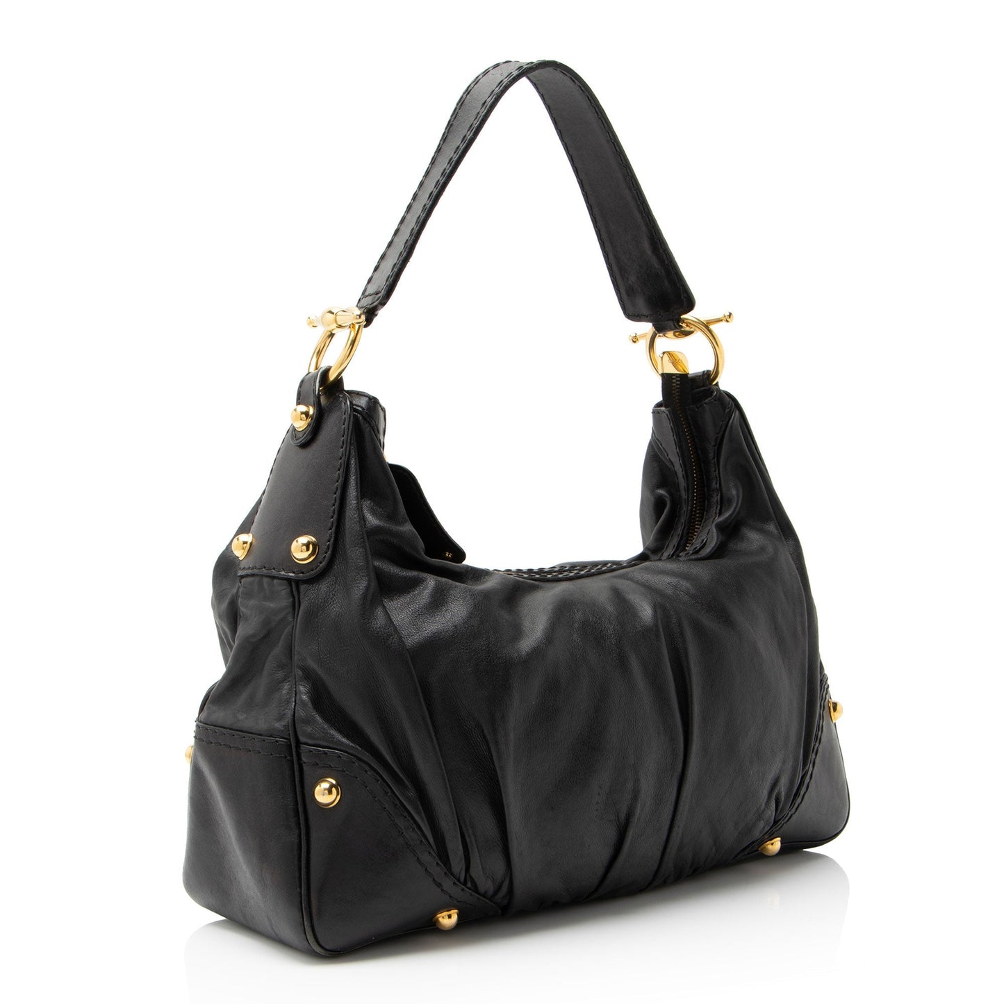 Gucci Leather Jockey Medium Hobo