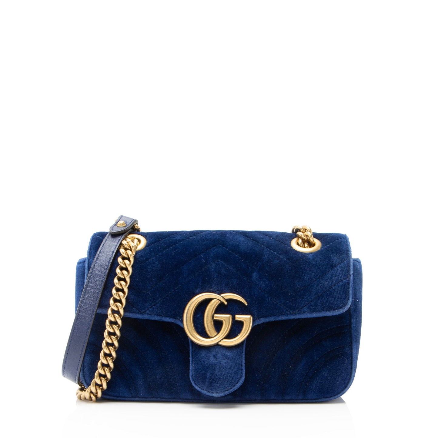Gucci Matelasse Velvet GG Marmont Small Flap Bag