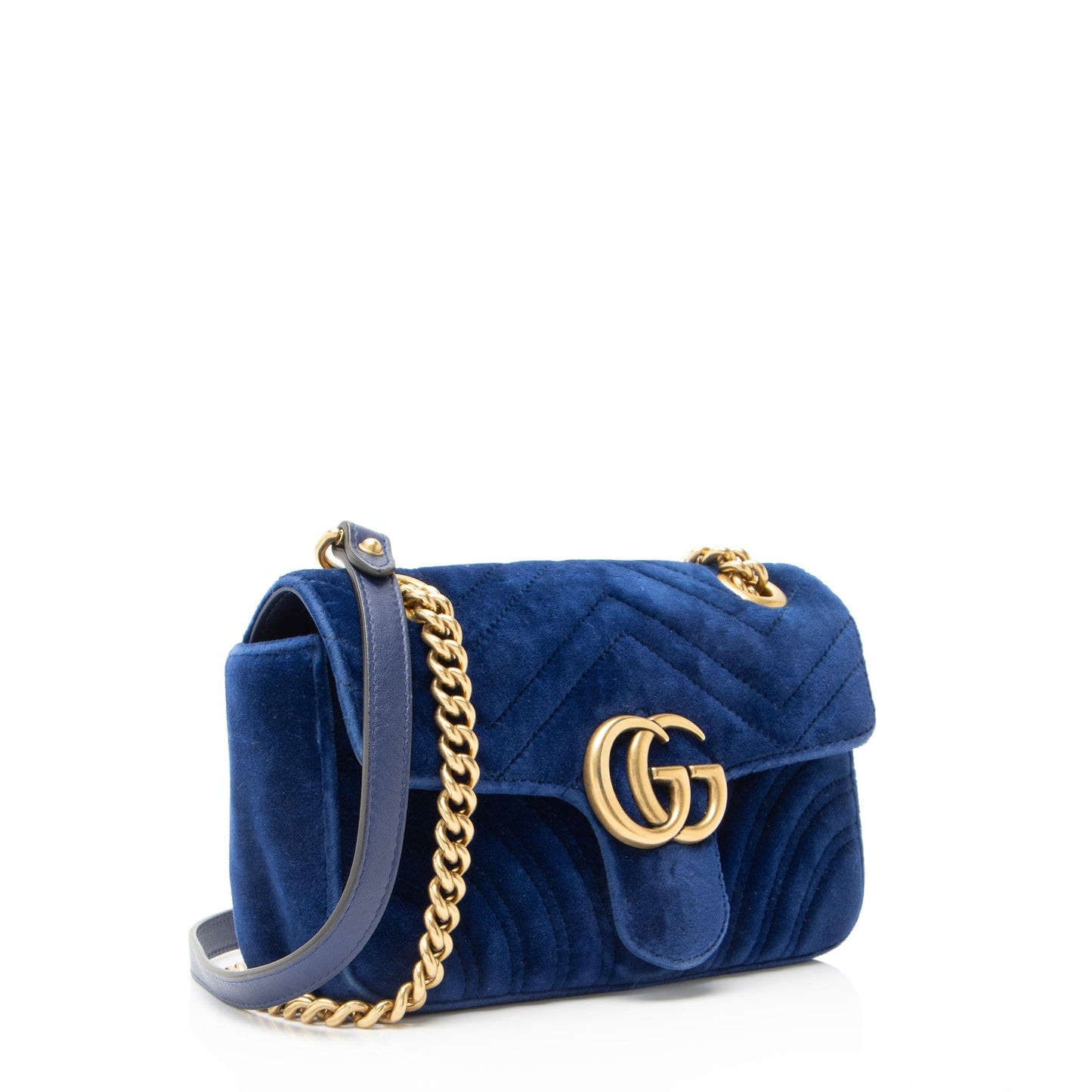 Gucci Matelasse Velvet GG Marmont Small Flap Bag