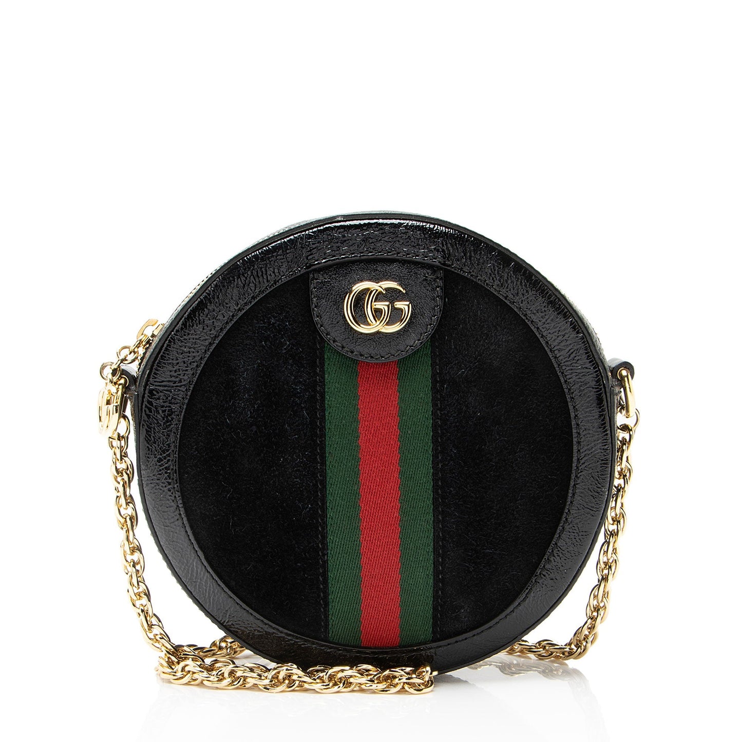 Gucci Suede Ophidia Round Mini Shoulder Bag