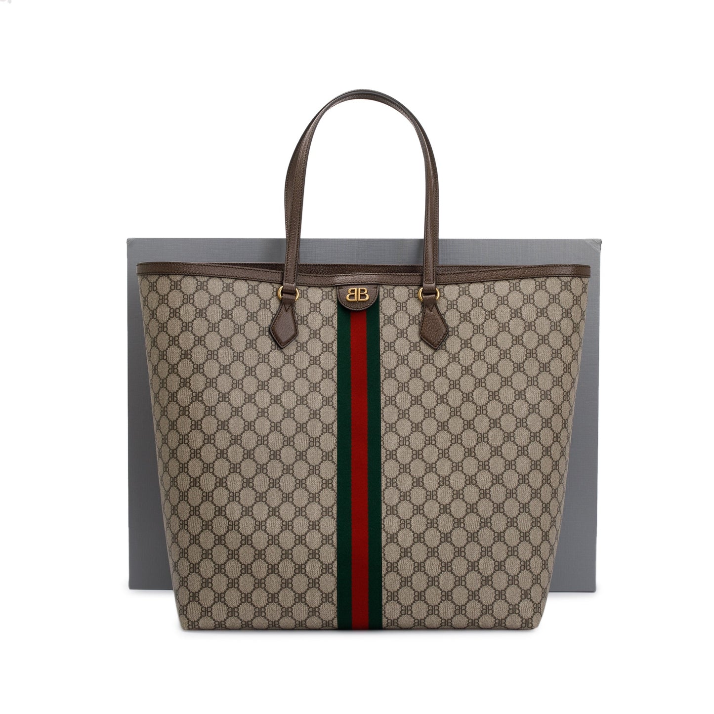 Gucci X Balenciaga The Hacker Project BB Supreme Web Large Ophidia Tote