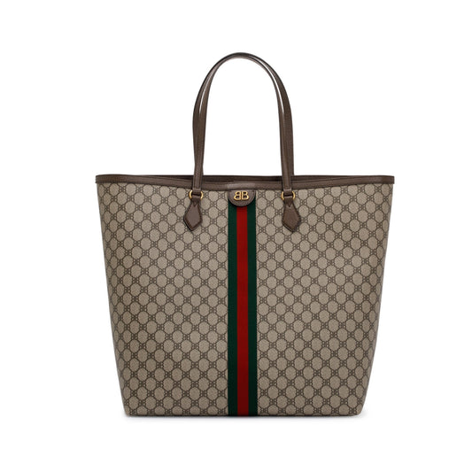 Gucci X Balenciaga The Hacker Project BB Supreme Web Large Ophidia Tote