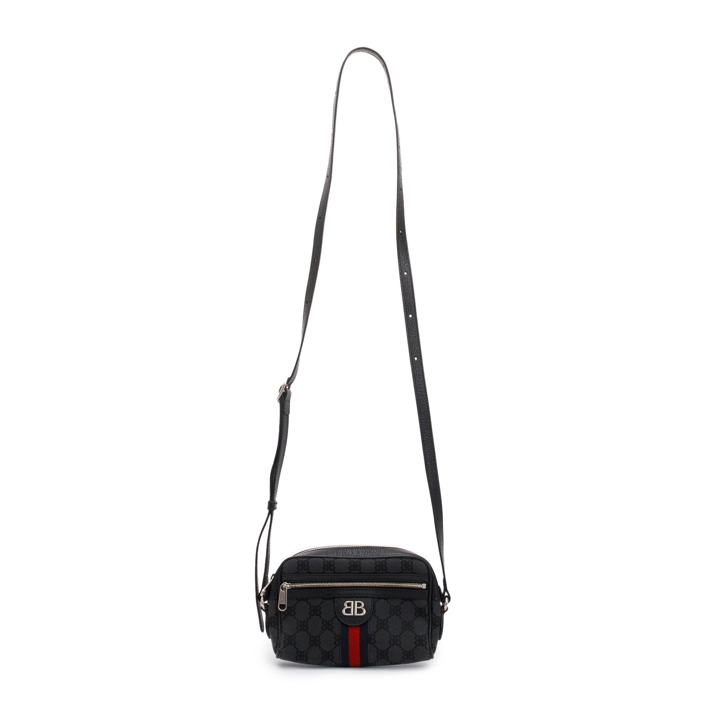 Gucci X Balenciaga The Hacker Project Black BB Canvas Web Mini Camera Bag