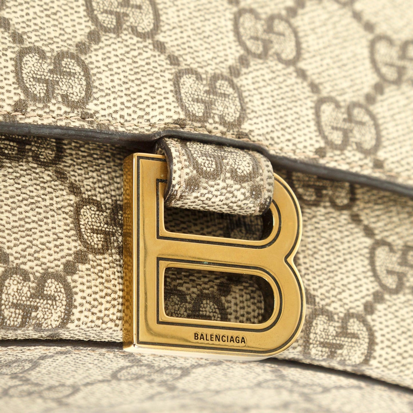 Gucci X Balenciaga The Hacker Project GG Supreme Hourglass Small Top Handle Bag