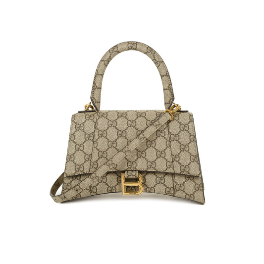 Gucci X Balenciaga The Hacker Project GG Supreme Hourglass Small Top Handle Bag