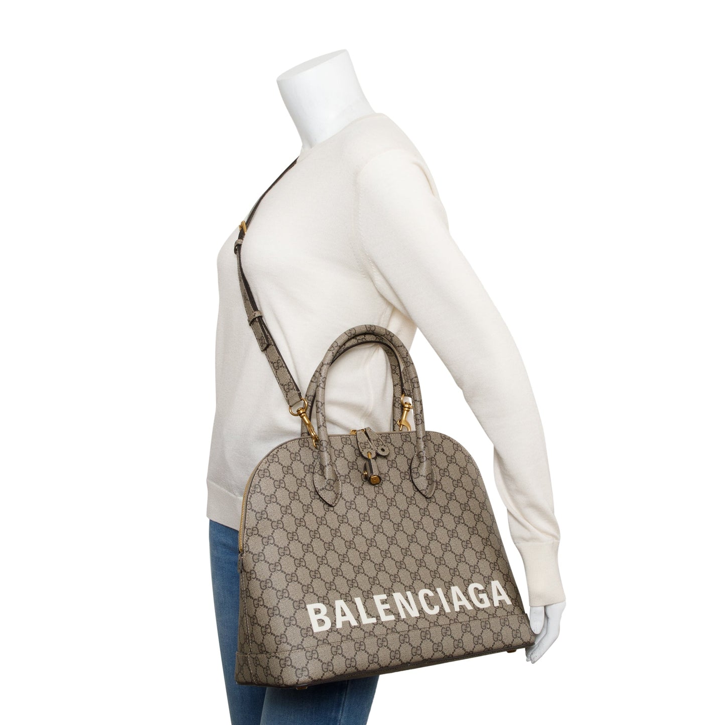Gucci x Balenciaga The Hacker Project GG Supreme Medium Ville Handle Bag
