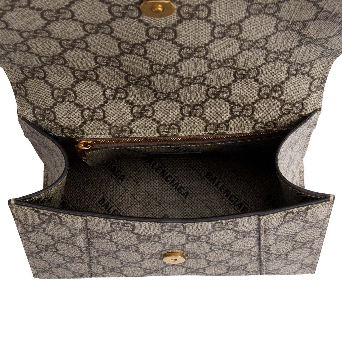 Gucci x Balenciaga The Hacker Project GG Supreme Small Hourglass Top Handle Bag