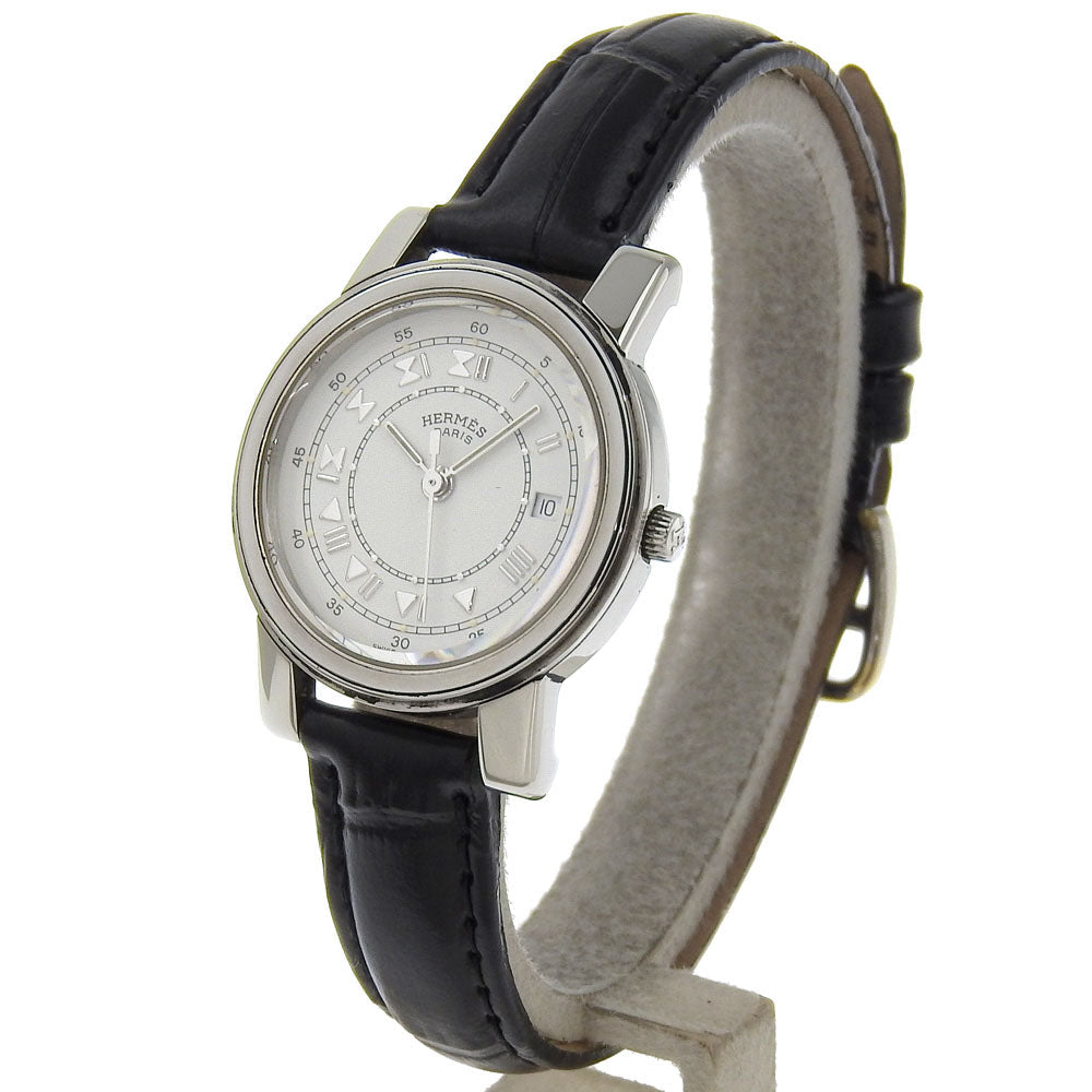 HERMES Watches Quartz Stainless Steel , Embossed Leather white Carrick White dial