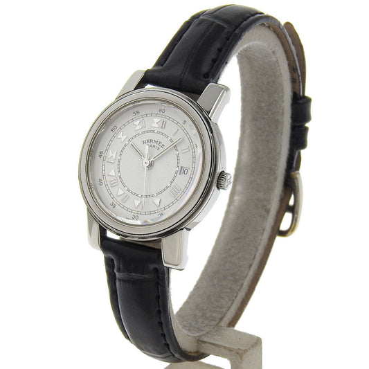 HERMES Watches Quartz Stainless Steel , Embossed Leather white Carrick White dial