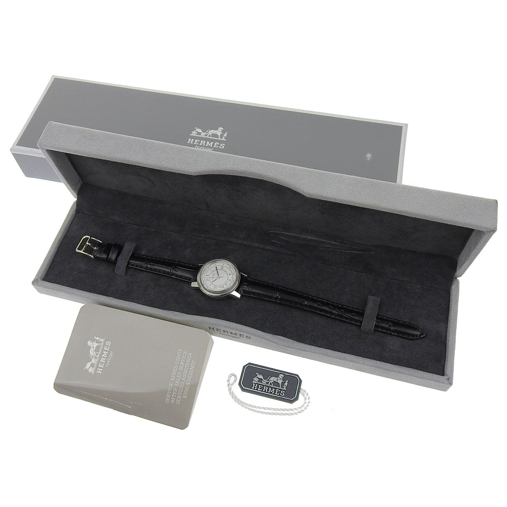 HERMES Watches Quartz Stainless Steel , Embossed Leather white Carrick White dial