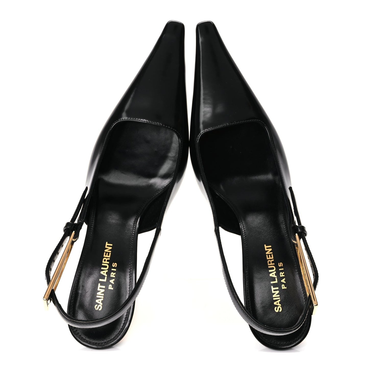 Saint Laurent Vitello Marilyn Lee 75 Slingback Pumps 36 Black