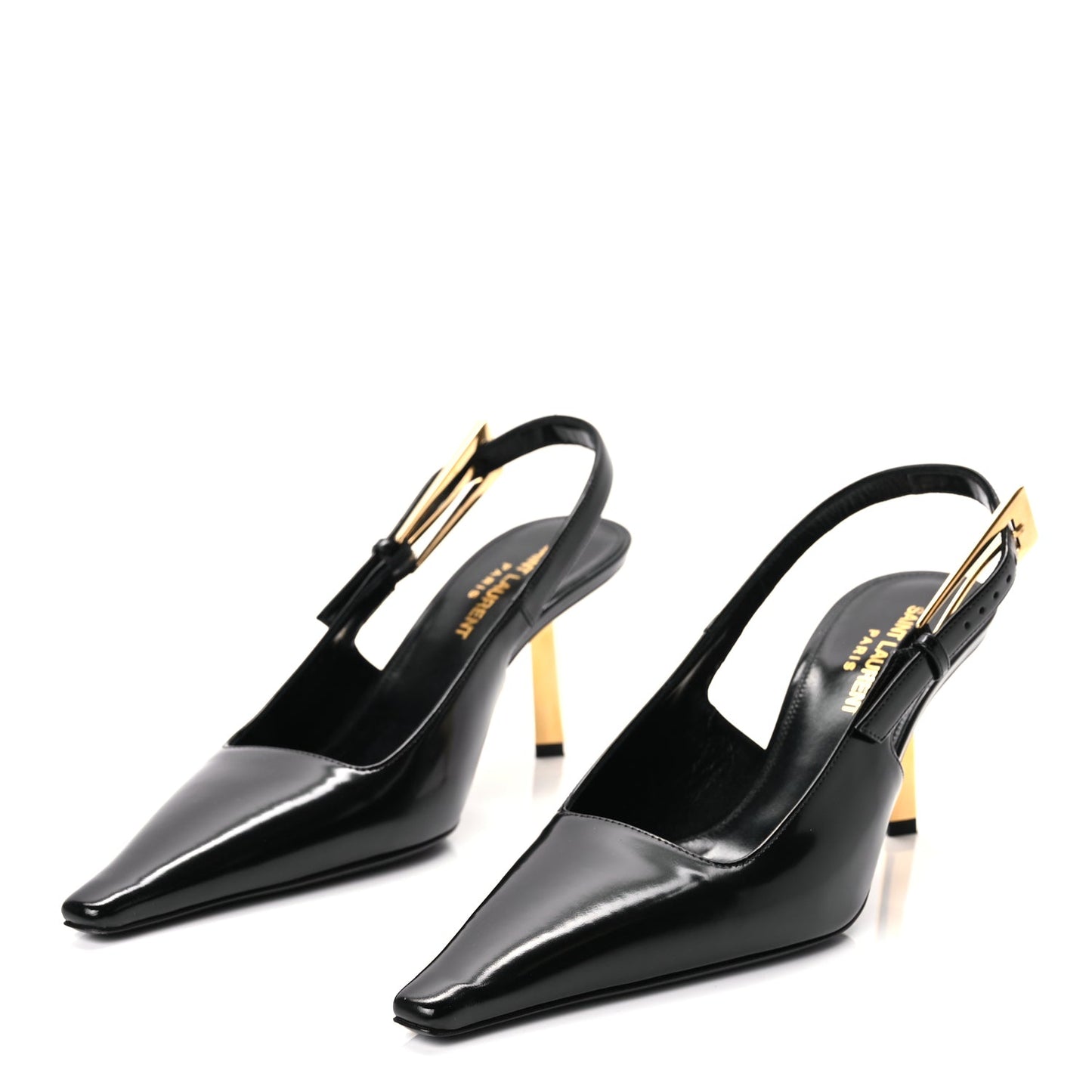 Saint Laurent Vitello Marilyn Lee 75 Slingback Pumps 36 Black