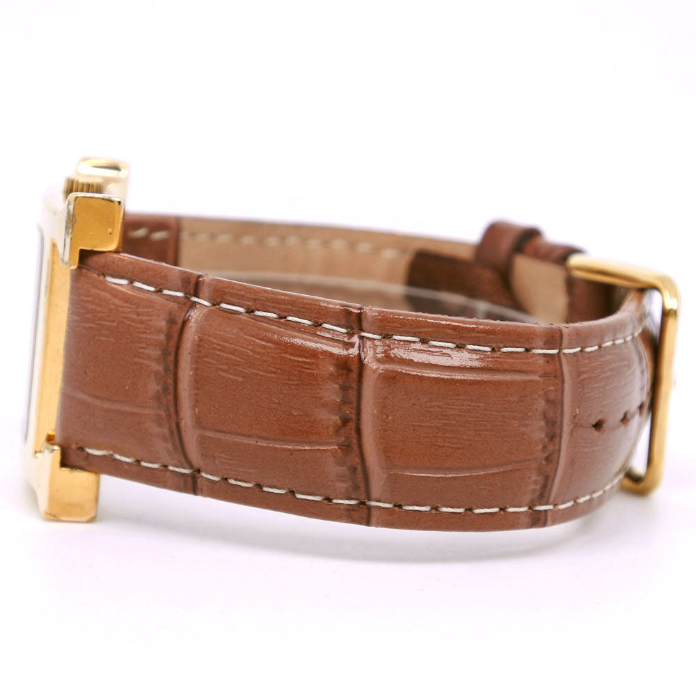 HERMES Watches Quartz RS1.501 Stainless Steel, Plated Gold, Leather Brown Ramsus H watch gold dial mens  d