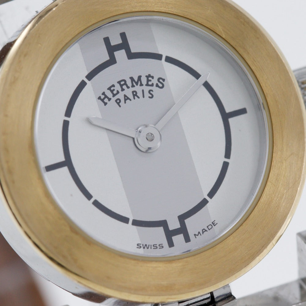 HERMES Watches Quartz PA1.220 Stainless Steel , Leather gold paprika White dial Women  d