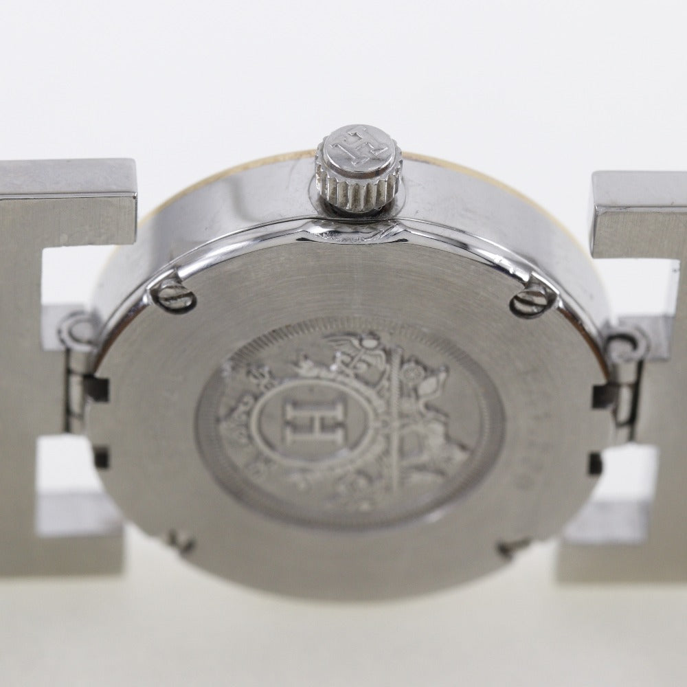 HERMES Watches Quartz PA1.220 Stainless Steel , Leather gold paprika White dial Women  d