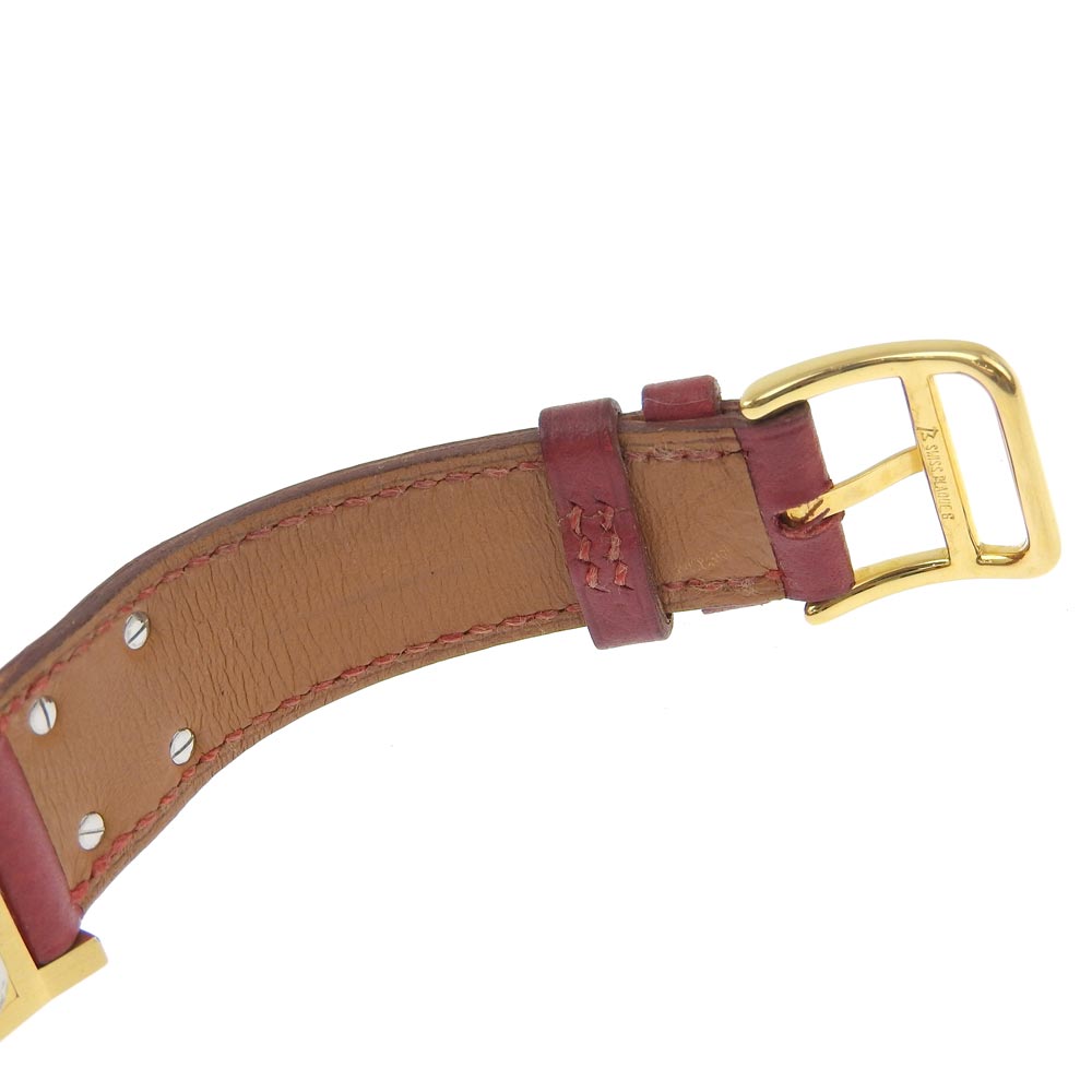 HERMES Watches Quartz ME1.201 Plated Gold , Leather wine-red Medor White dial Women  d