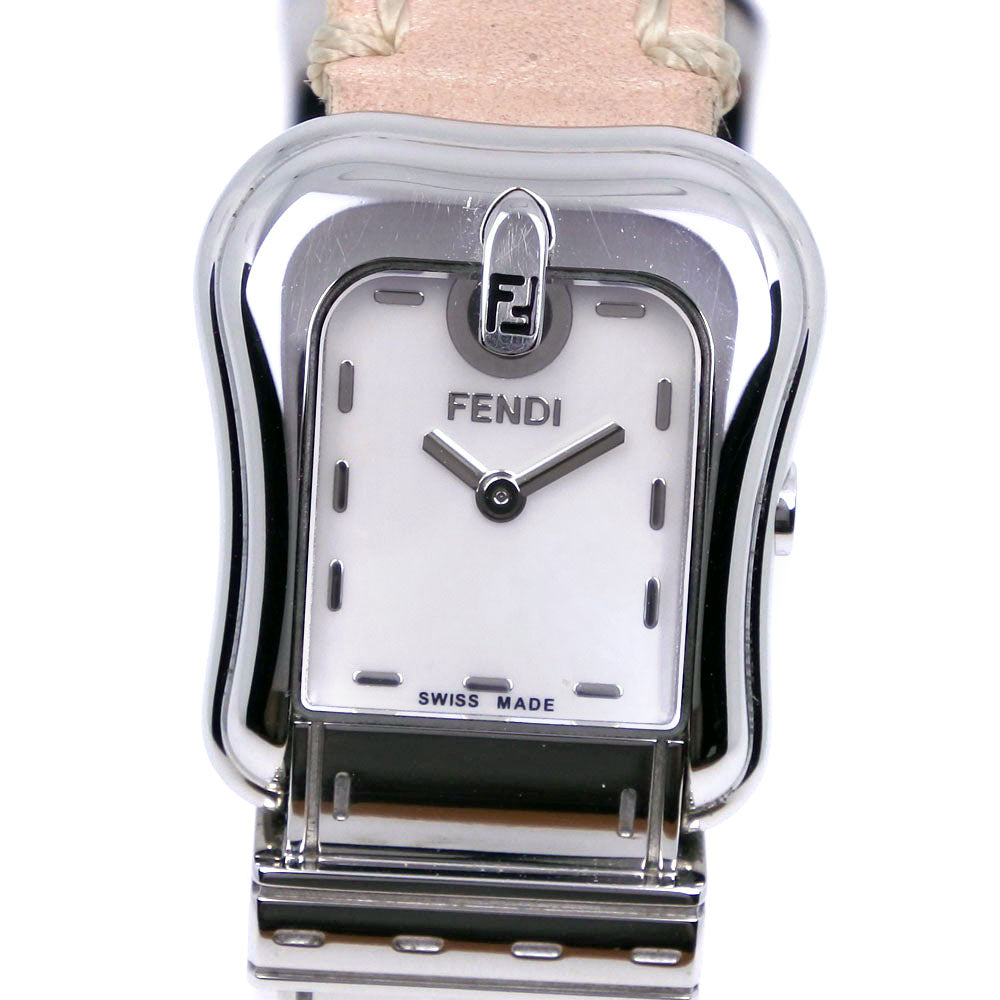 FENDI Watches Quartz 3800L Stainless Steel , Leather pink Beefendi Pink shell dial Women