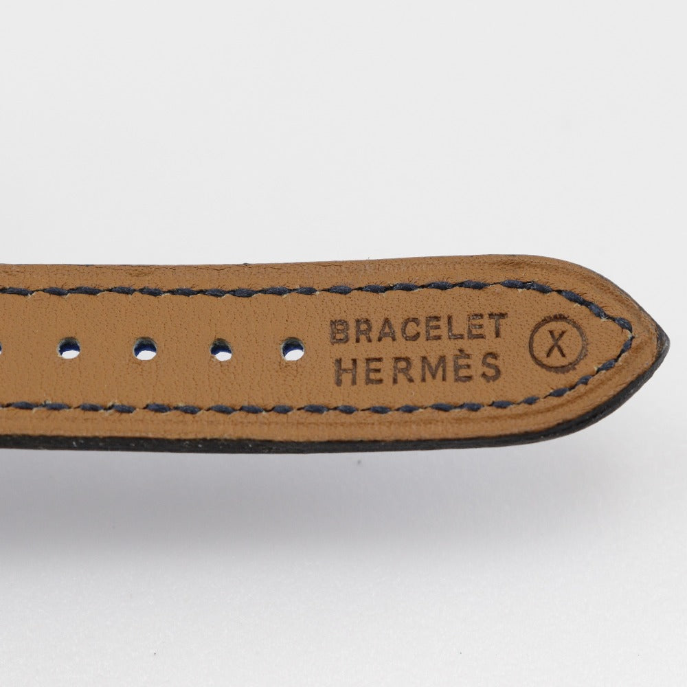 HERMES Watches Quartz Plated Gold, embossed leather gold Medor White dial