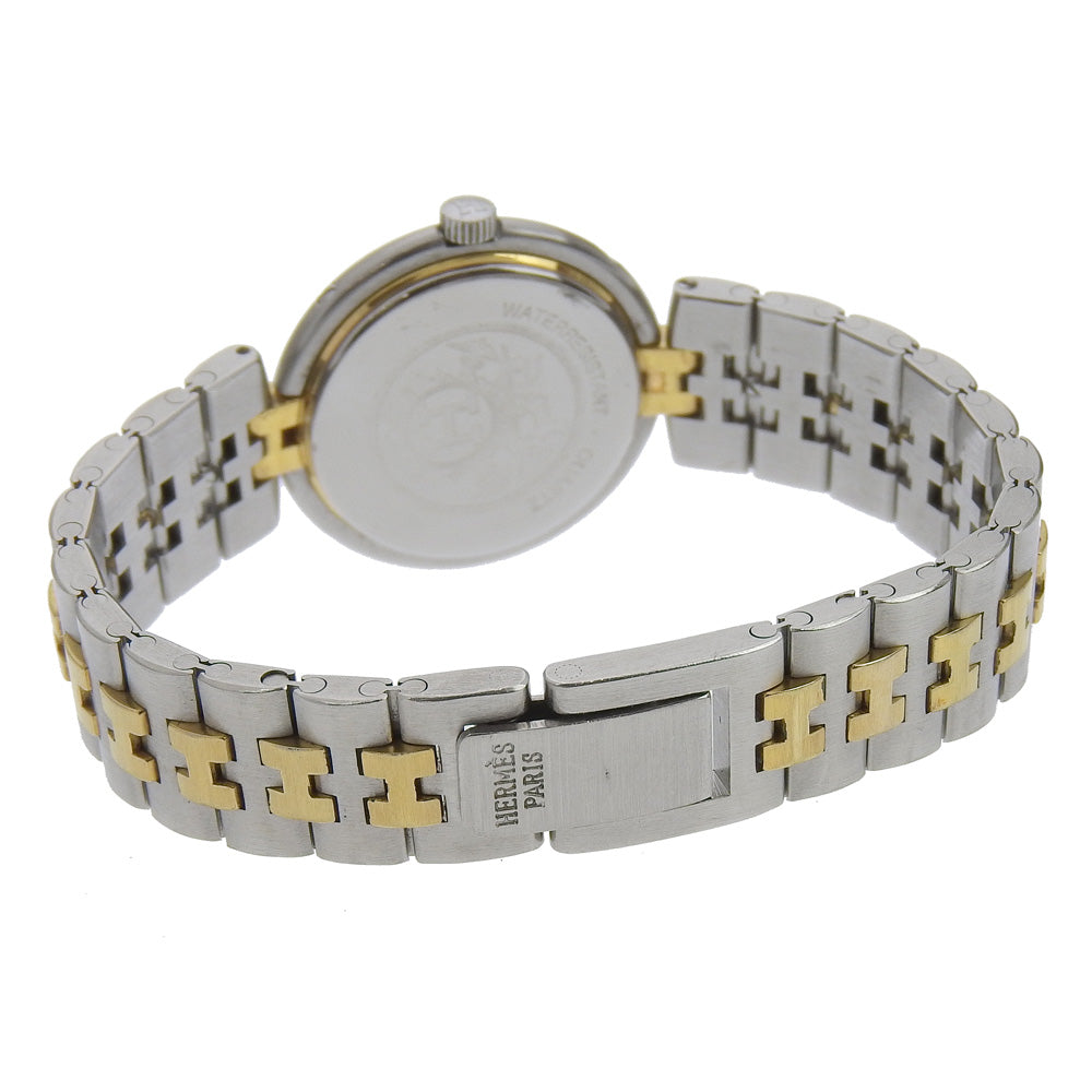 HERMES Watches Quartz Stainless Steel , Plated Gold Silver Profile date White dial