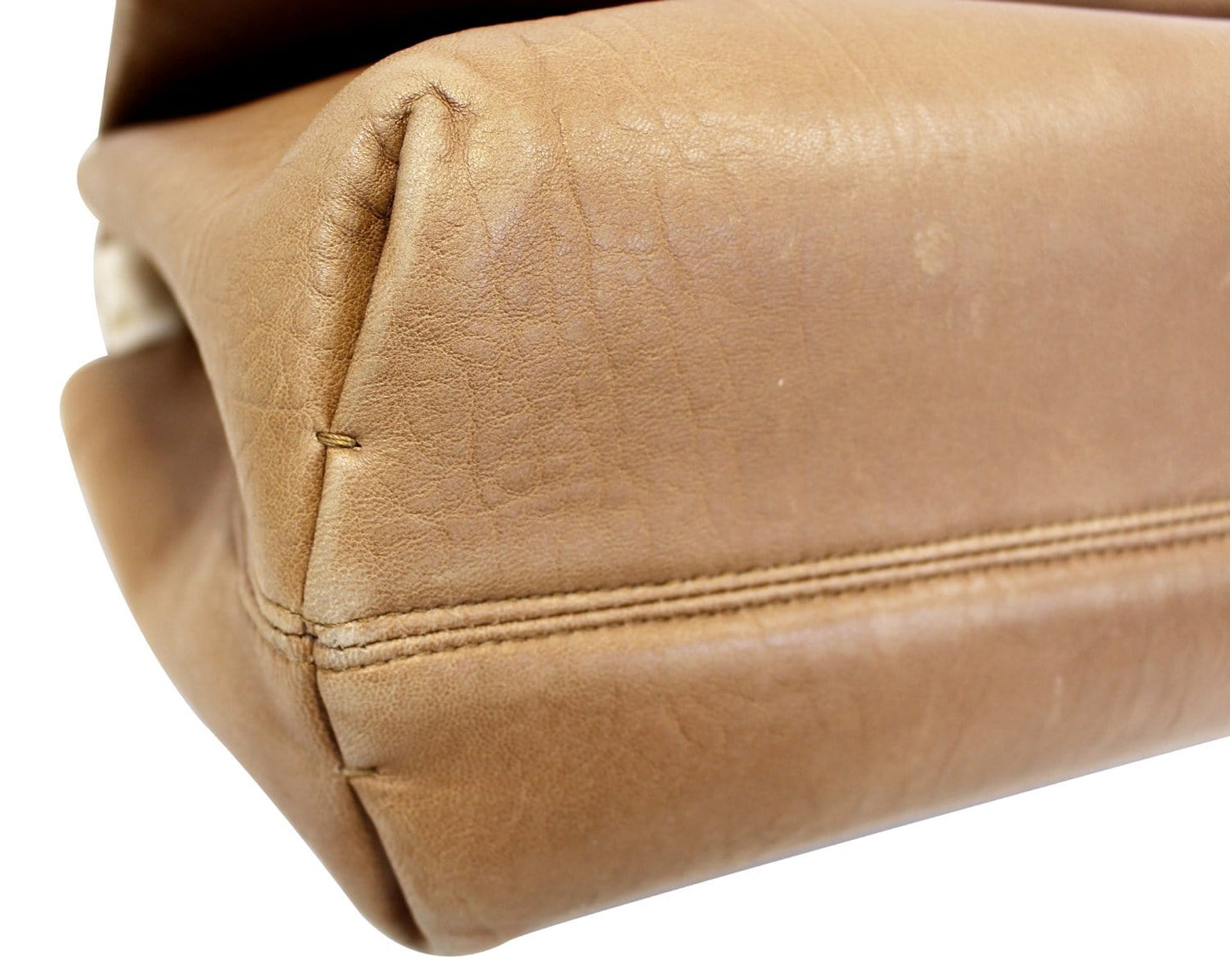 LANVIN Large Happy Chevron Beige Shoulder Bag