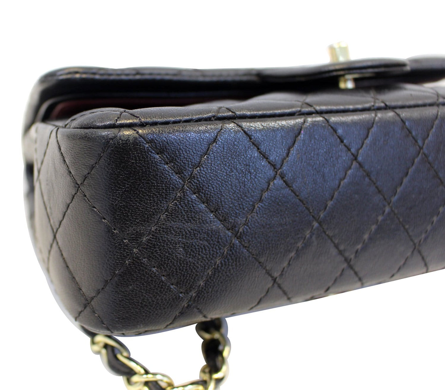 CHANEL Quilted  Leather Double Flap Classic Medium Black Bag