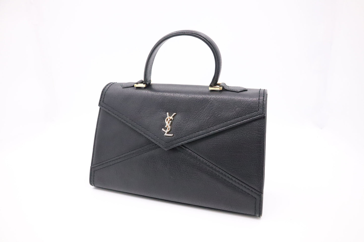 YSL Saint Laurent Top Handle Bag in Black Leather