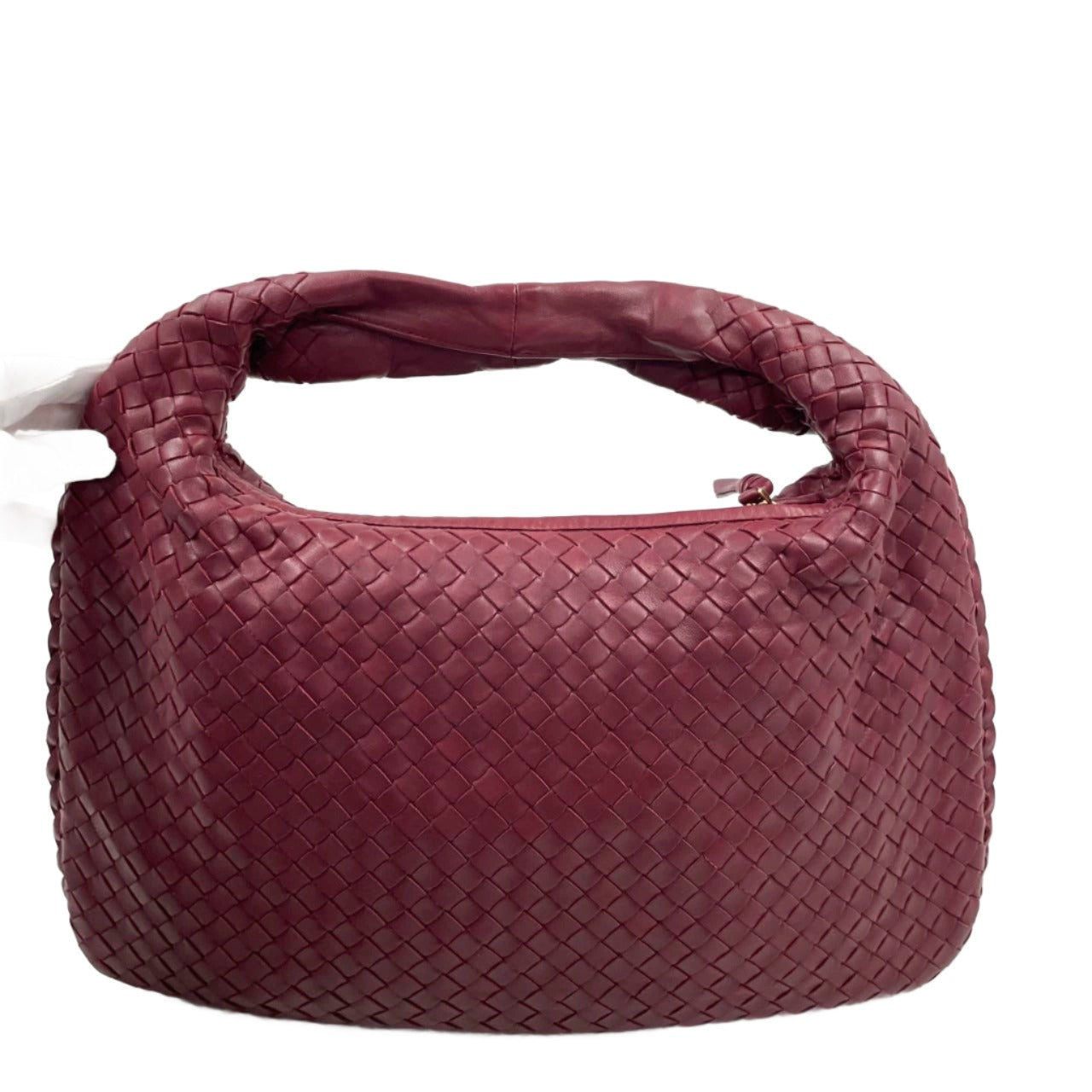 Bottega Veneta Intrecciato Hobo Bag Medium Burgundy Lambskin leather