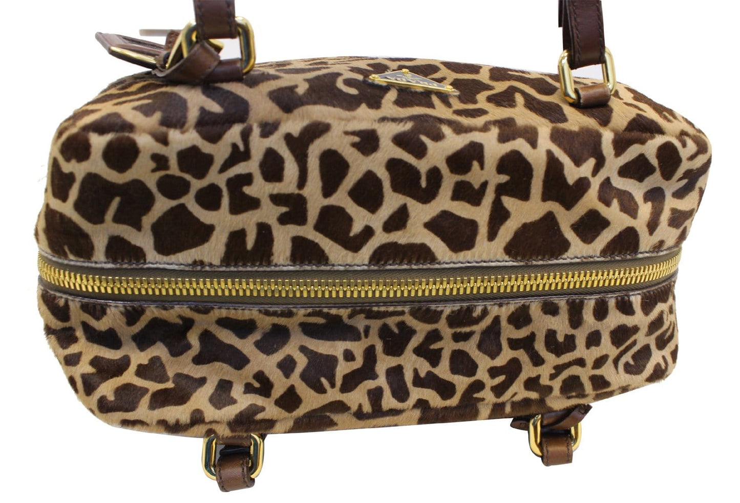 PRADA Leopard Printed Calf Hair Shoulder Bag