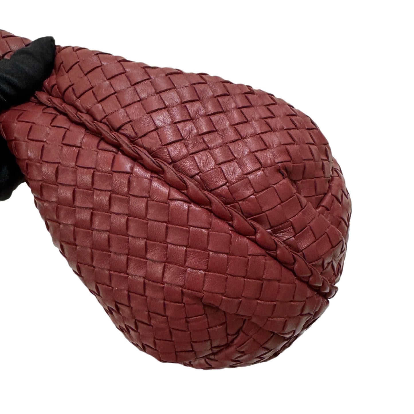 Bottega Veneta Burgundy Belly Hobo Intrecciato Nappa Leather Handbag