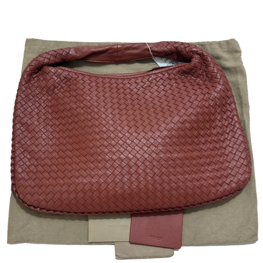 Bottega Veneta Veneta Hobo Large Burgundy 47cm Lambskin Leather