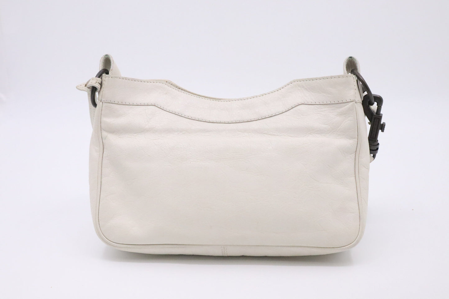 Balenciaga Motocross Classic Hip Bag in White Leather