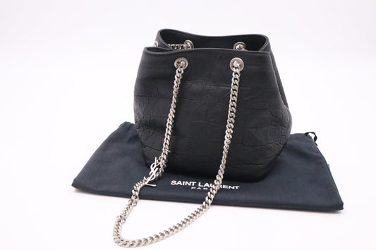 YSL Saint Laurent Mini Bucket Shoulder Bag in Black Leather