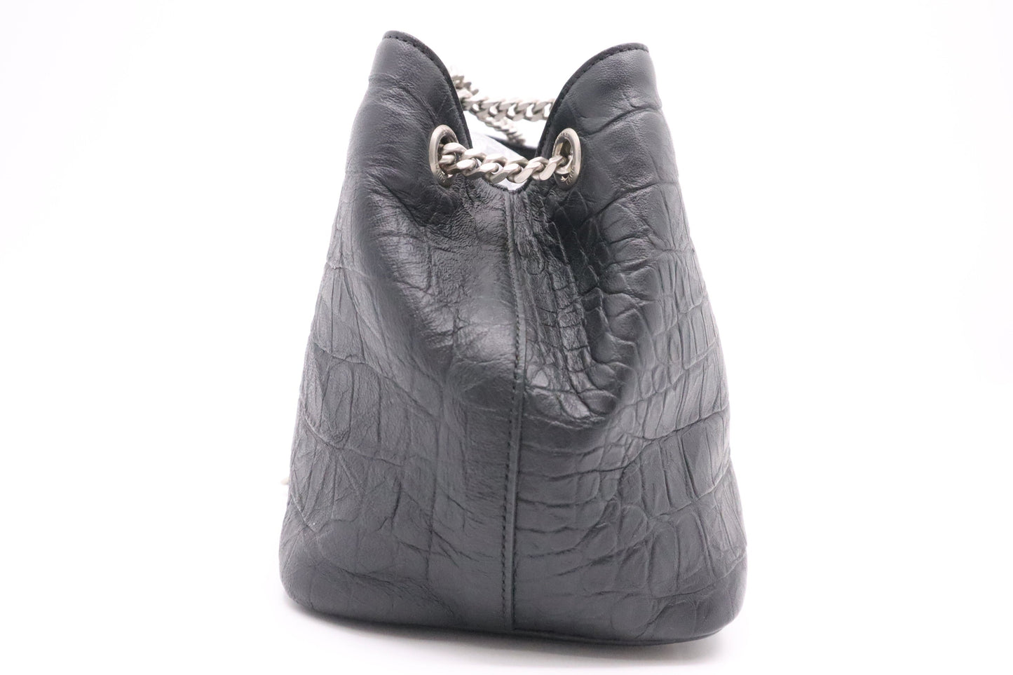 YSL Saint Laurent Mini Bucket Shoulder Bag in Black Leather