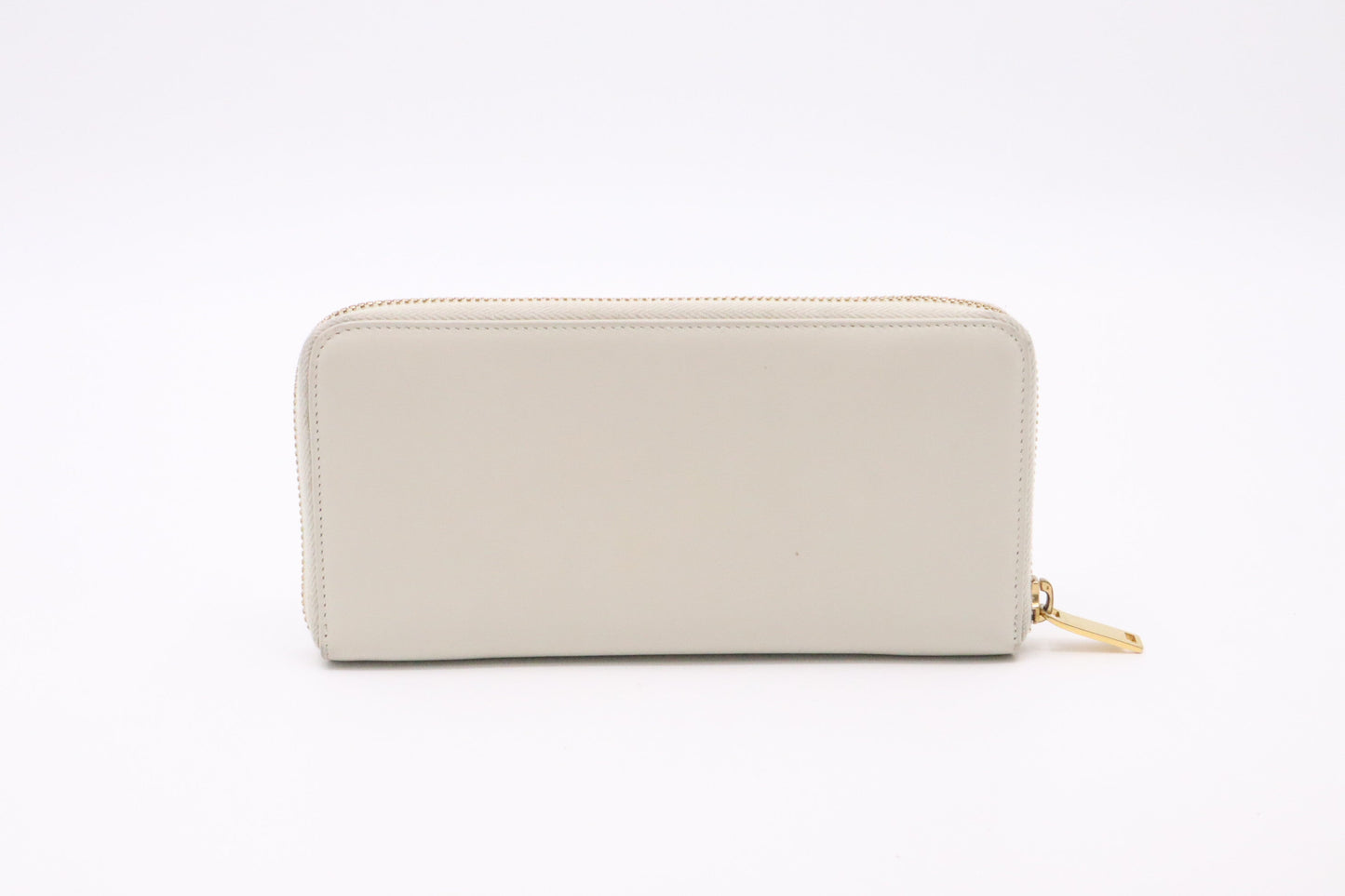 YSL Saint Laurent Long Zippy in Cream Leather