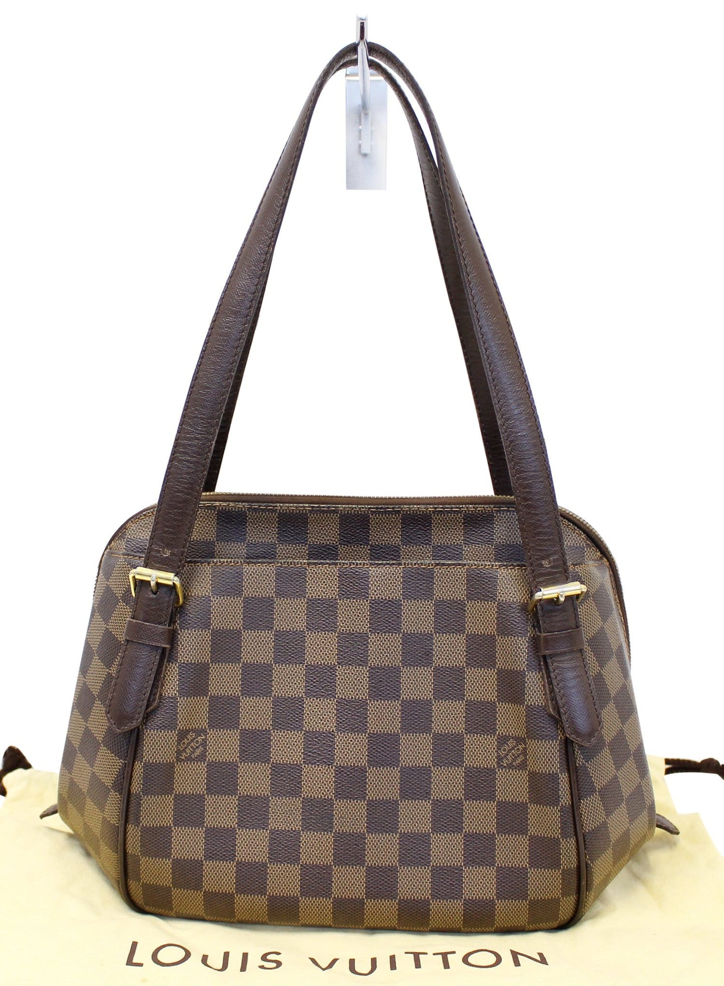 LOUIS VUITTON Damier Ebene Belem MM Brown Shoulder Bag