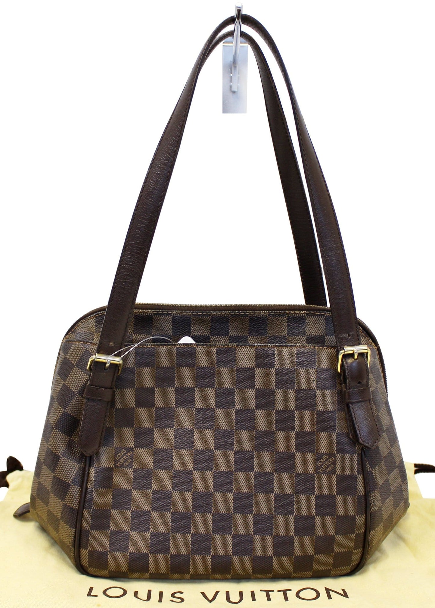 LOUIS VUITTON Damier Ebene Belem MM Brown Shoulder Bag