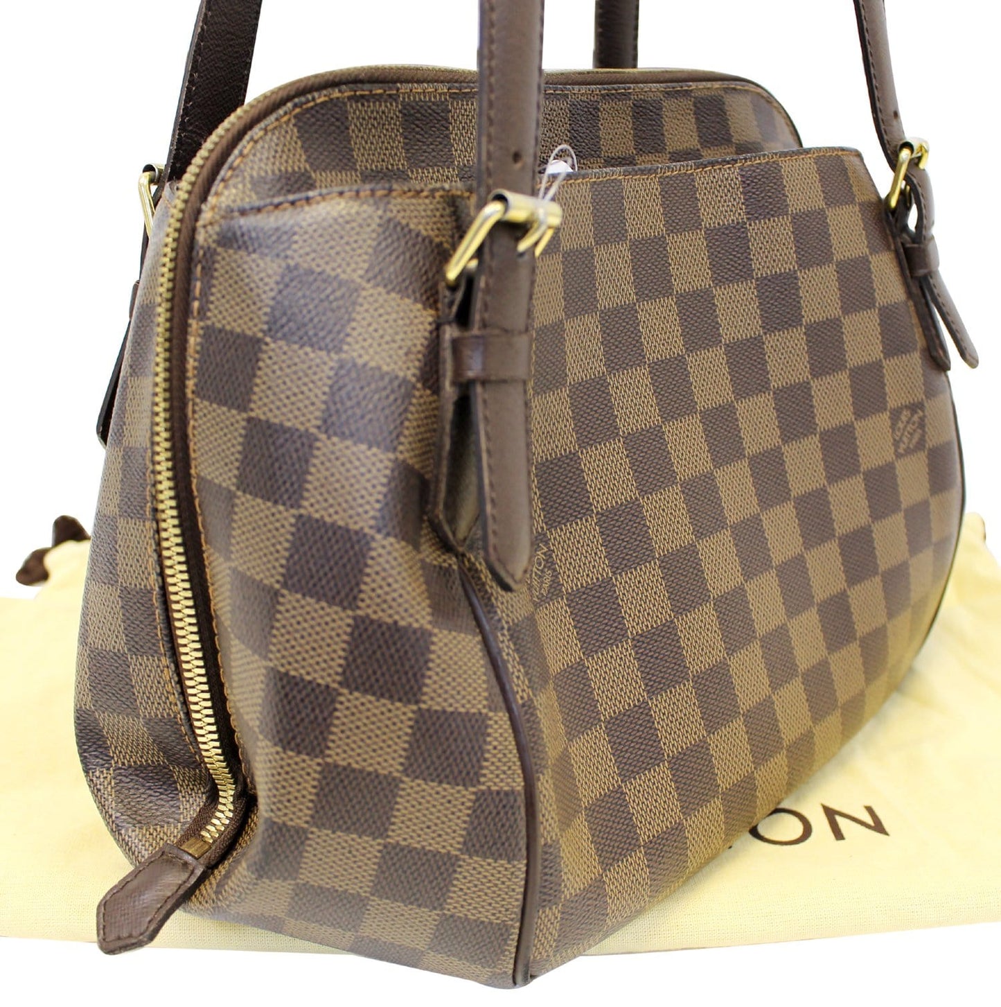 LOUIS VUITTON Damier Ebene Belem MM Brown Shoulder Bag